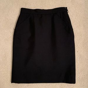 Saint Laurent Black Pencil Skirt